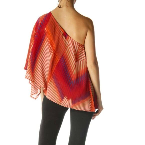 JESSICA SIMPSON One Shoulder Printed Blouse Top Size M - Picture 3 of 12